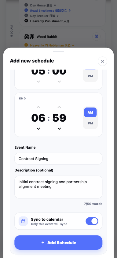 Add new schedule